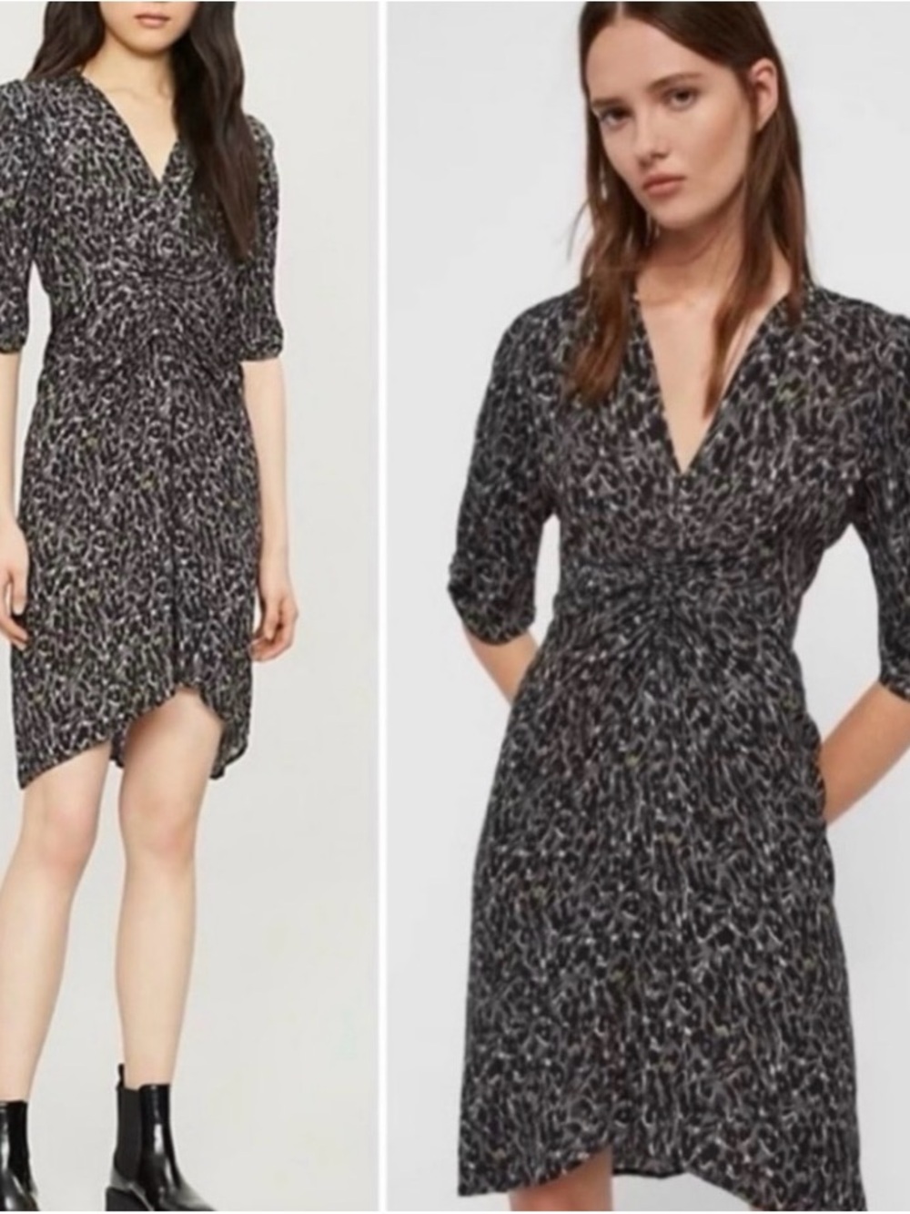 ALLSAINTS Josephine
Waterleo Short Sleeve Ruched Leopard Print
Mini Dress 4
